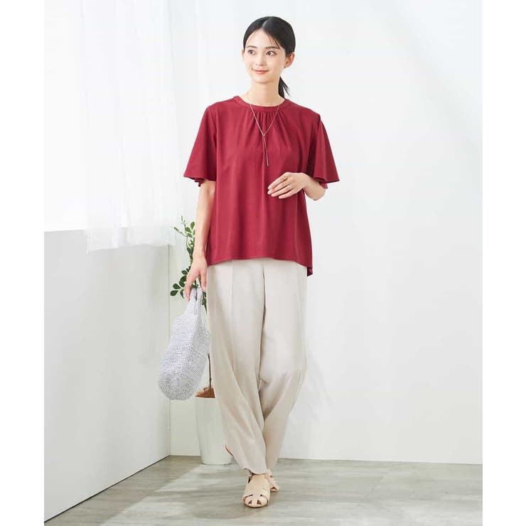 【接触冷感/UVカット】ギャザーネックフレアスリーブトップス | a.v.v【WOMEN】 | 詳細画像5 