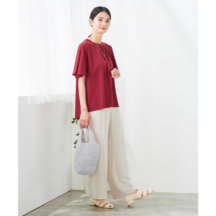 【接触冷感/UVカット】ギャザーネックフレアスリーブトップス | a.v.v【WOMEN】 | 詳細画像7 