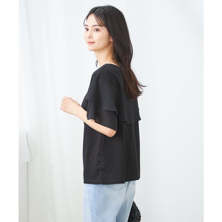 接触冷感/UVカット】2WAY シフォンケープカットソー[品番