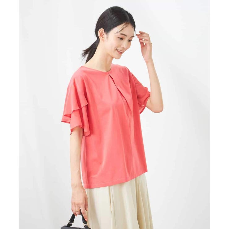 ピンク | 【接触冷感/UVカット】2WAY シフォンケープカットソー | a.v.v【WOMEN】