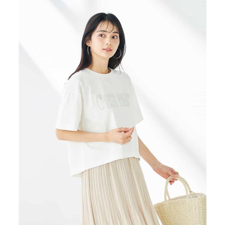 【コットン100％】大人のクロップドロゴTシャツ | a.v.v【WOMEN】 | 詳細画像1 