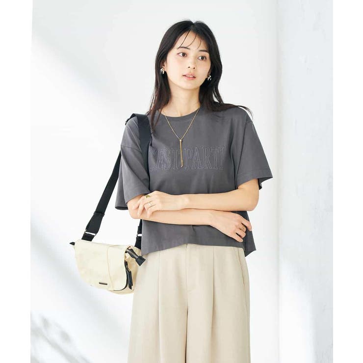 【コットン100％】大人のクロップドロゴTシャツ | a.v.v【WOMEN】 | 詳細画像6 