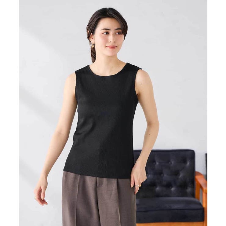 ブラック | ベーシックテレコタンクトップ | a.v.v【WOMEN】