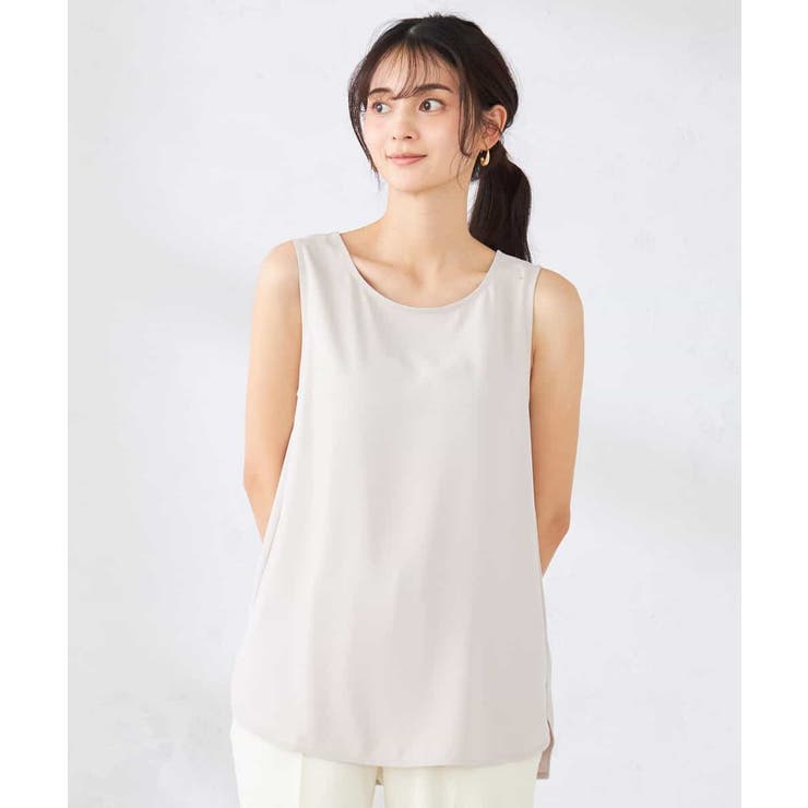 【イージーケア】ラウンドヘムロングタンクトップ | a.v.v【WOMEN】 | 詳細画像2 