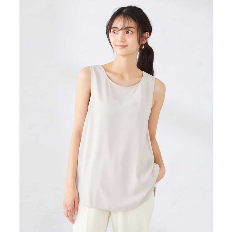 グレージュ | 【イージーケア】ラウンドヘムロングタンクトップ | a.v.v【WOMEN】