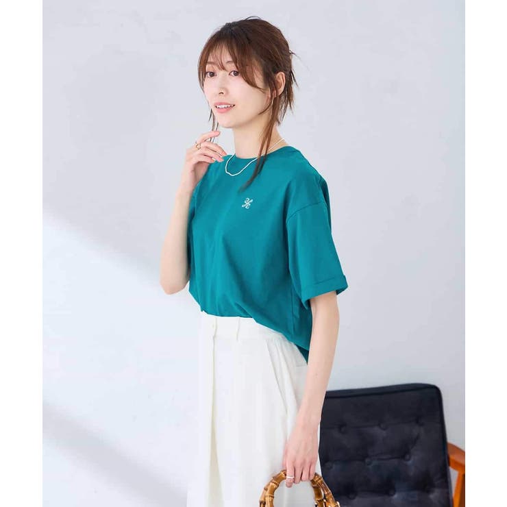 大人のクロップド刺繍Tシャツ【UVカット・接触冷感】 | a.v.v【WOMEN】 | 詳細画像13 