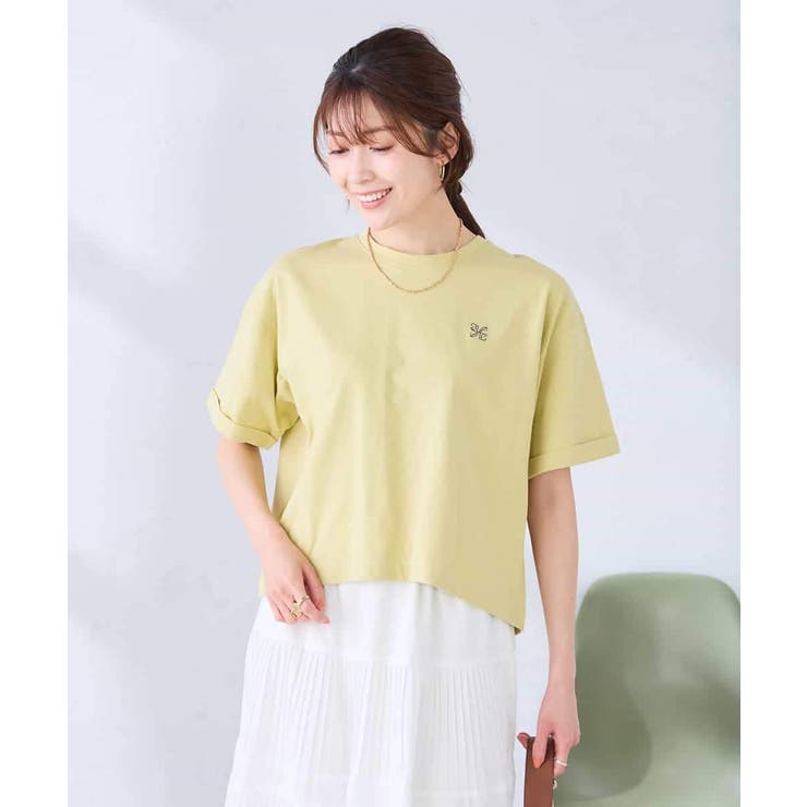 大人のクロップド刺繍Tシャツ【UVカット・接触冷感】 | a.v.v【WOMEN】 | 詳細画像2 