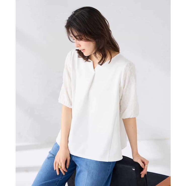 レースジャガードスリーブトップス | a.v.v【WOMEN】 | 詳細画像14 