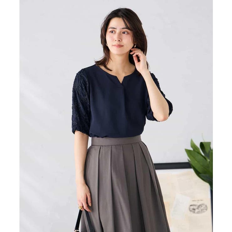 レースジャガードスリーブトップス | a.v.v【WOMEN】 | 詳細画像2 