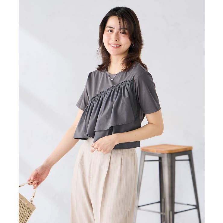 フリルドッキングTシャツ | a.v.v【WOMEN】 | 詳細画像8 