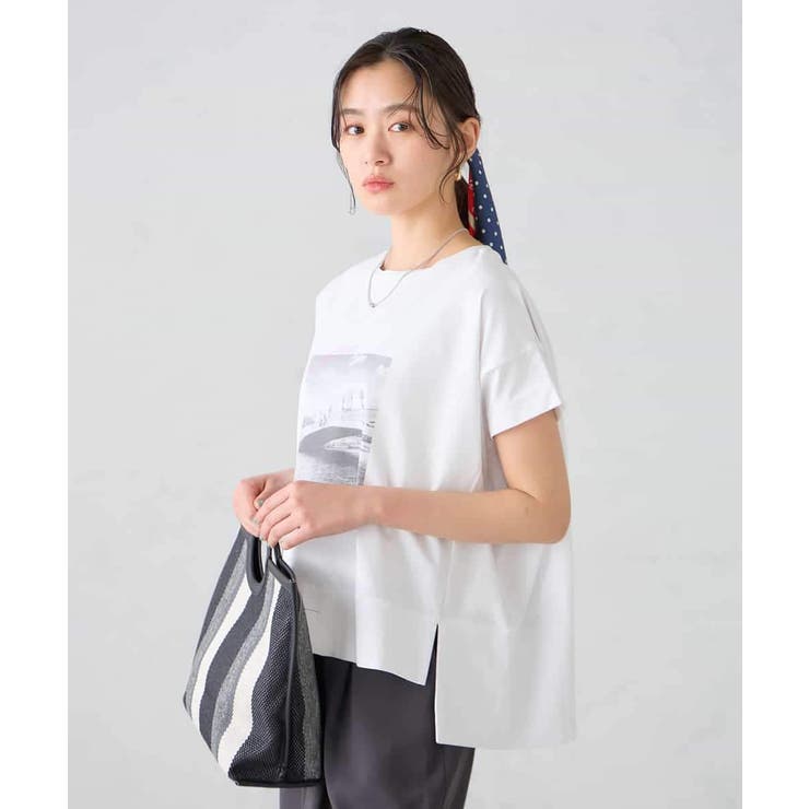 アイボリー（フォト） | ゆるプリントTシャツ | a.v.v【WOMEN】