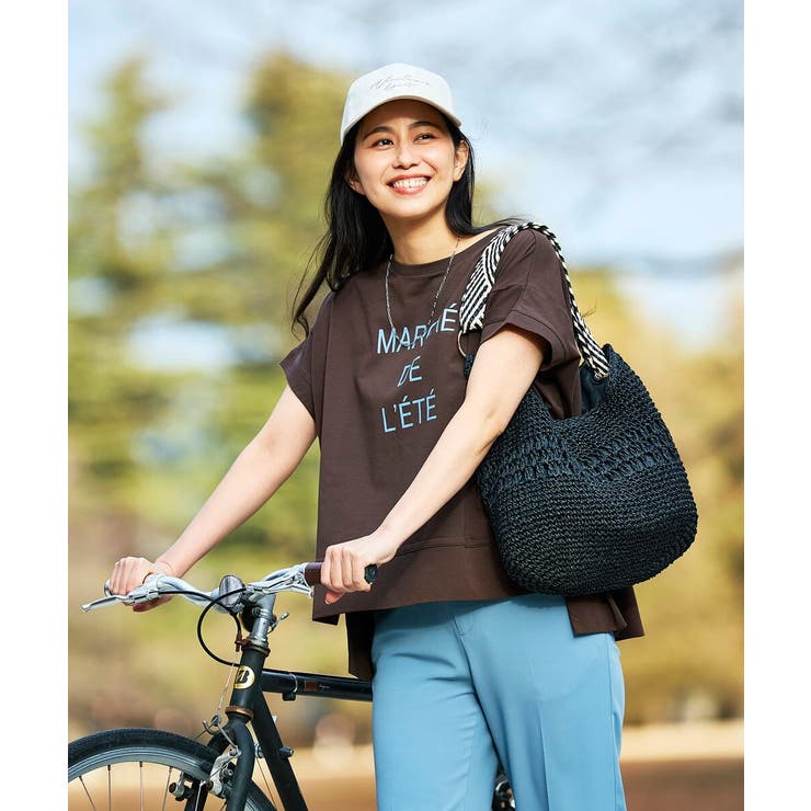 ブラウン（ロゴ） | ゆるプリントTシャツ | a.v.v【WOMEN】