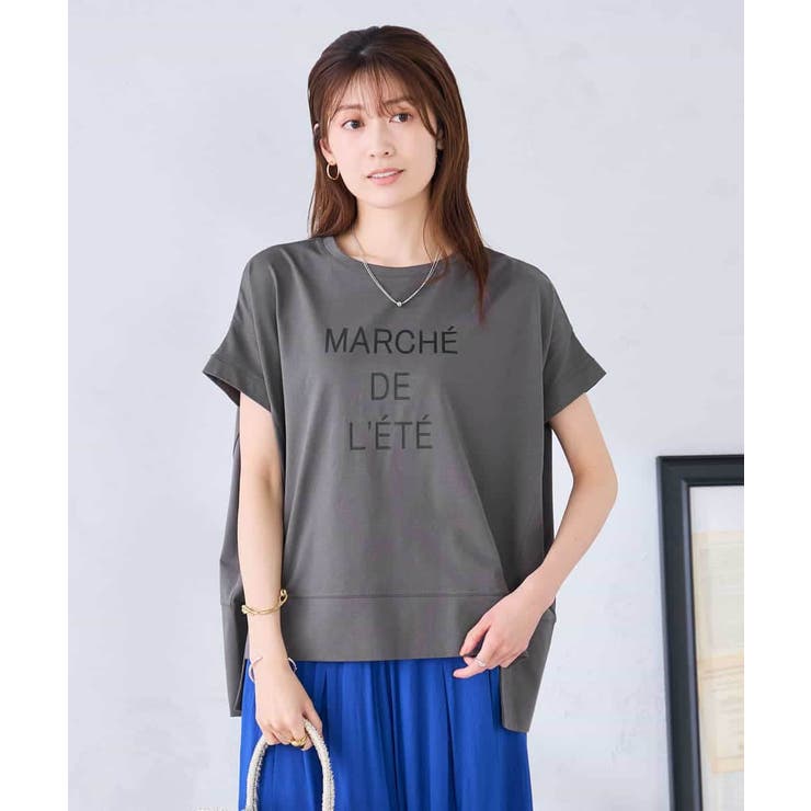 ダークグレー（ロゴ） | ゆるプリントTシャツ | a.v.v【WOMEN】