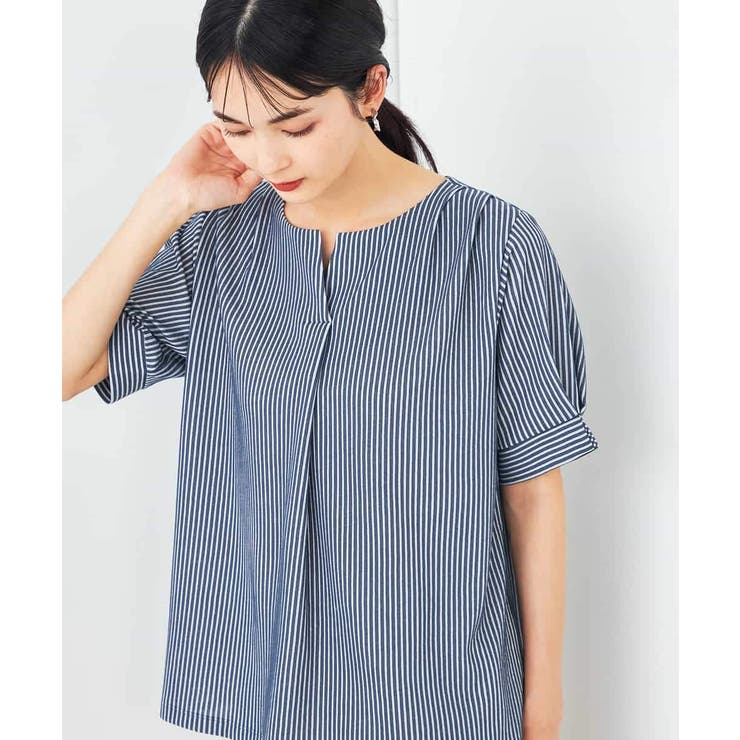 ストライプジャガードスリットネックトップス | a.v.v【WOMEN】 | 詳細画像15 