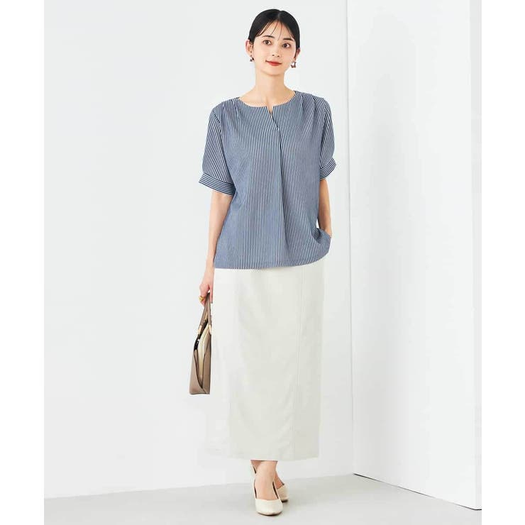 ストライプジャガードスリットネックトップス | a.v.v【WOMEN】 | 詳細画像18 