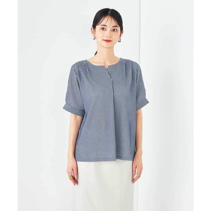 ストライプジャガードスリットネックトップス | a.v.v【WOMEN】 | 詳細画像22 