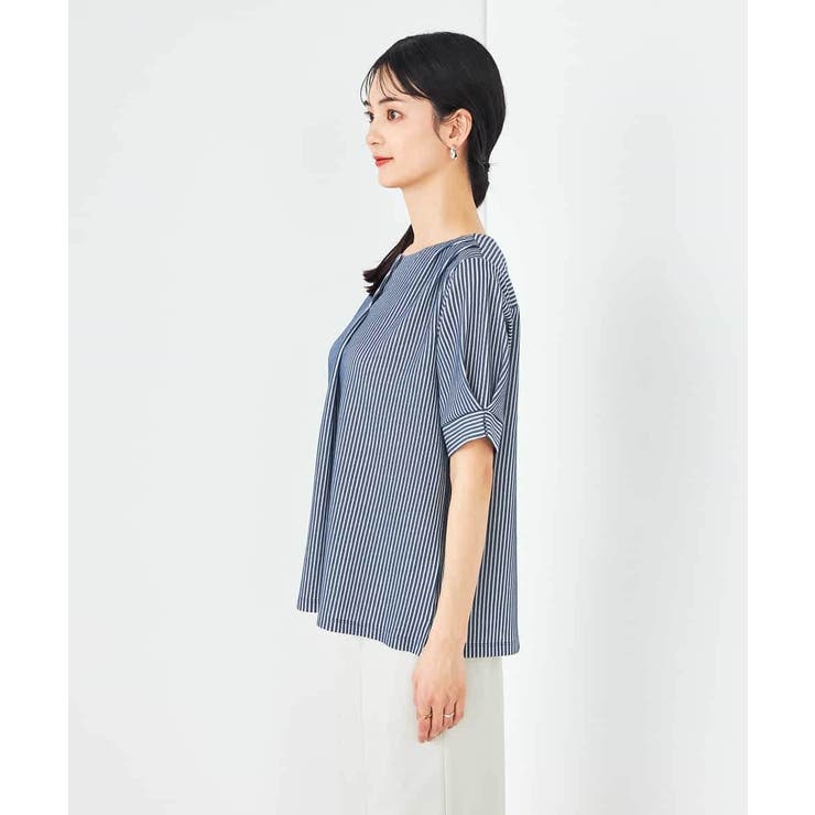 ストライプジャガードスリットネックトップス | a.v.v【WOMEN】 | 詳細画像23 