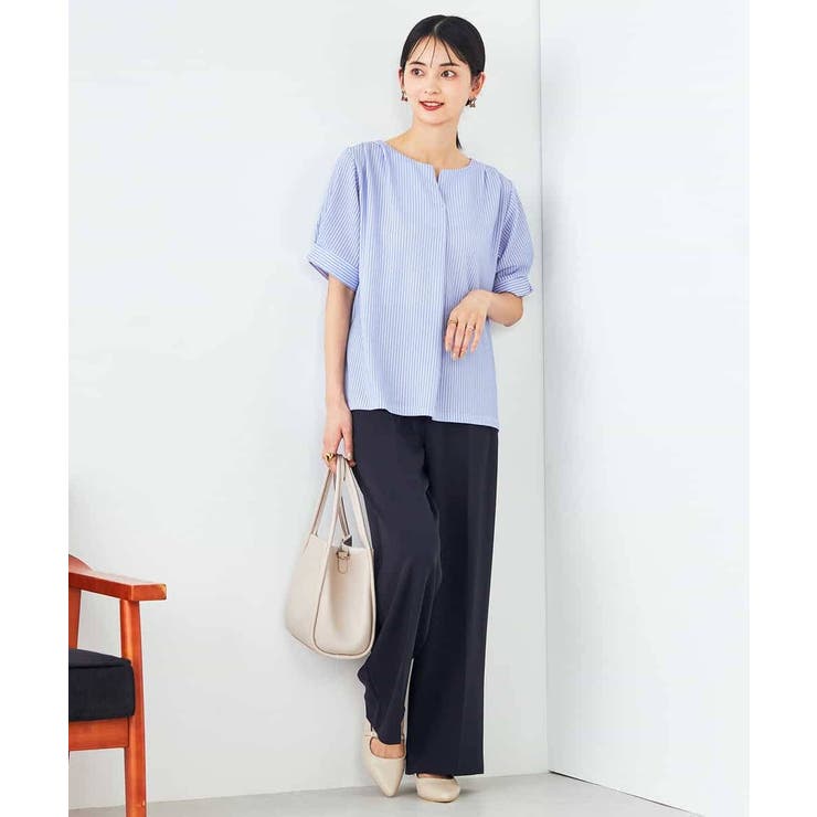 ストライプジャガードスリットネックトップス | a.v.v【WOMEN】 | 詳細画像8 