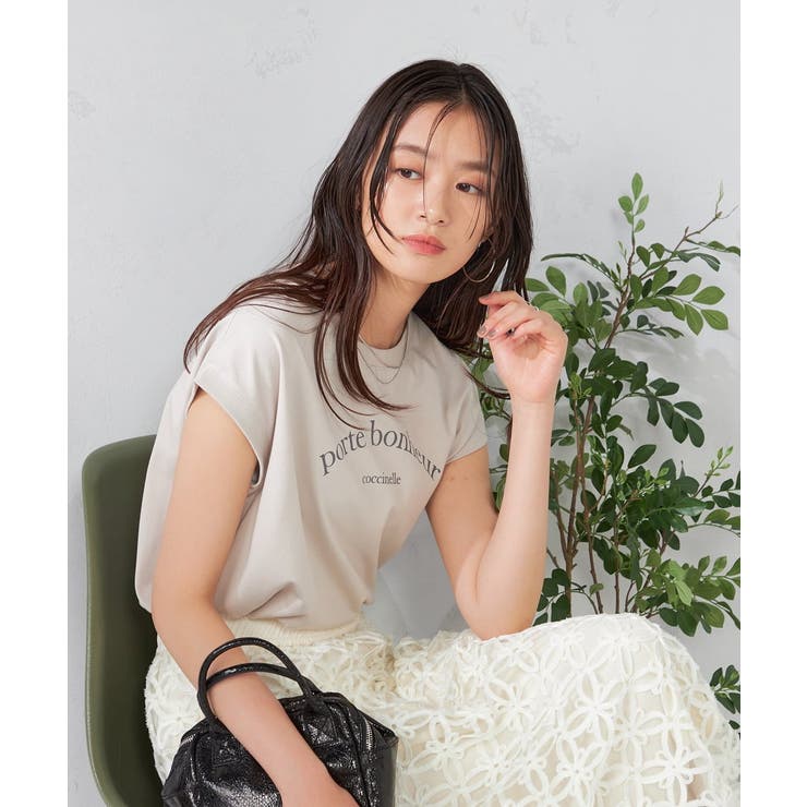 【コットン100%】フレンチスリーブロゴTシャツ | a.v.v【WOMEN】 | 詳細画像3 