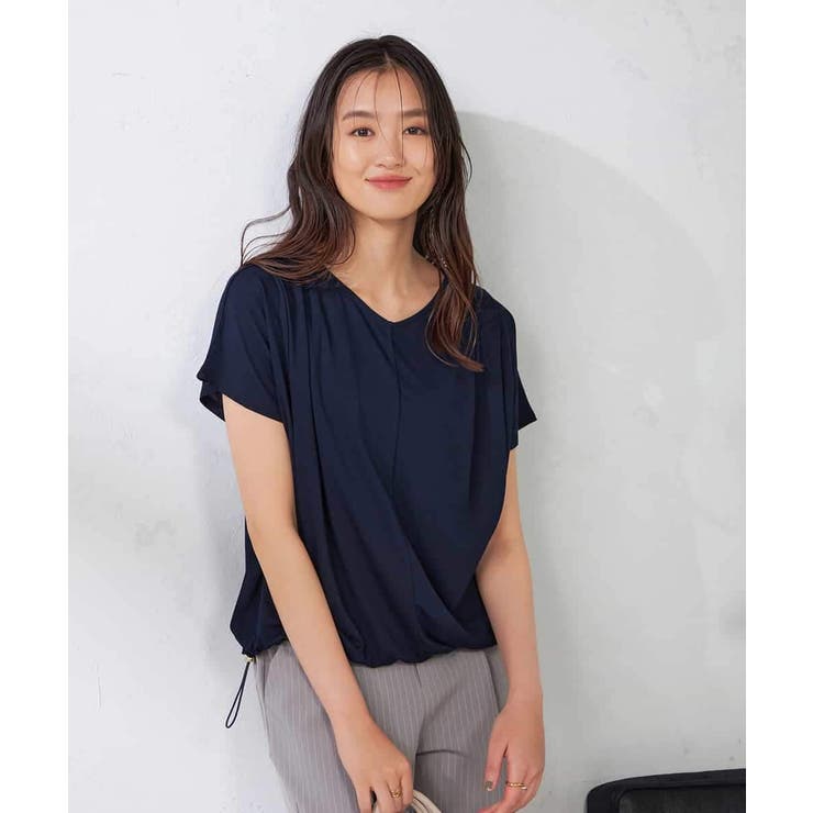 ネイビー | 【接触冷感/UVカット/吸水速乾】ドロストヘムカットソー | a.v.v【WOMEN】