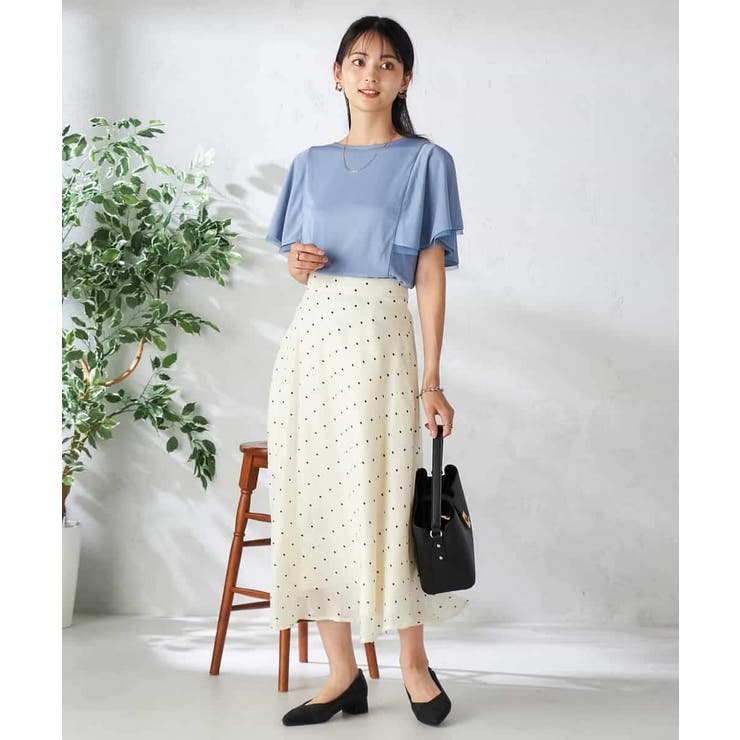 【接触冷感/UVカット/吸水速乾】チュールラッフルスリーブカットソー | a.v.v【WOMEN】 | 詳細画像10 