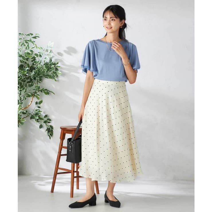 【接触冷感/UVカット/吸水速乾】チュールラッフルスリーブカットソー | a.v.v【WOMEN】 | 詳細画像12 