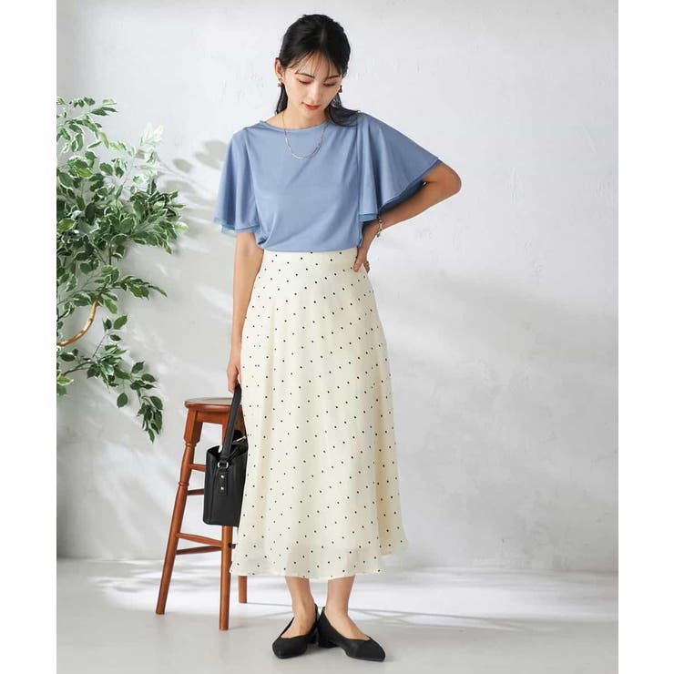 【接触冷感/UVカット/吸水速乾】チュールラッフルスリーブカットソー | a.v.v【WOMEN】 | 詳細画像13 