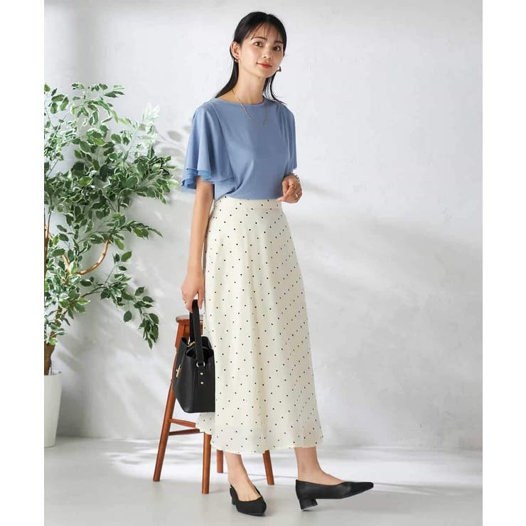 【接触冷感/UVカット/吸水速乾】チュールラッフルスリーブカットソー | a.v.v【WOMEN】 | 詳細画像14 