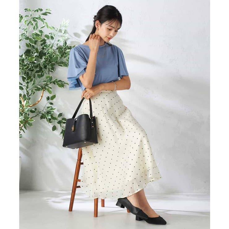 【接触冷感/UVカット/吸水速乾】チュールラッフルスリーブカットソー | a.v.v【WOMEN】 | 詳細画像15 