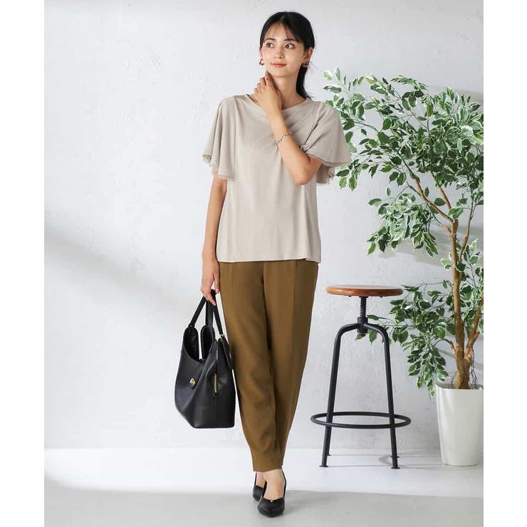 【接触冷感/UVカット/吸水速乾】チュールラッフルスリーブカットソー | a.v.v【WOMEN】 | 詳細画像17 