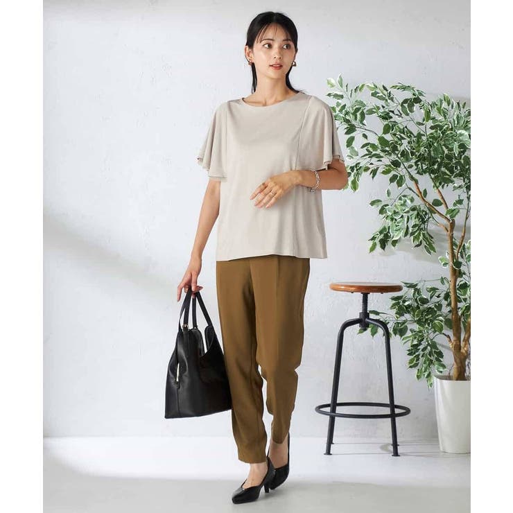 【接触冷感/UVカット/吸水速乾】チュールラッフルスリーブカットソー | a.v.v【WOMEN】 | 詳細画像18 