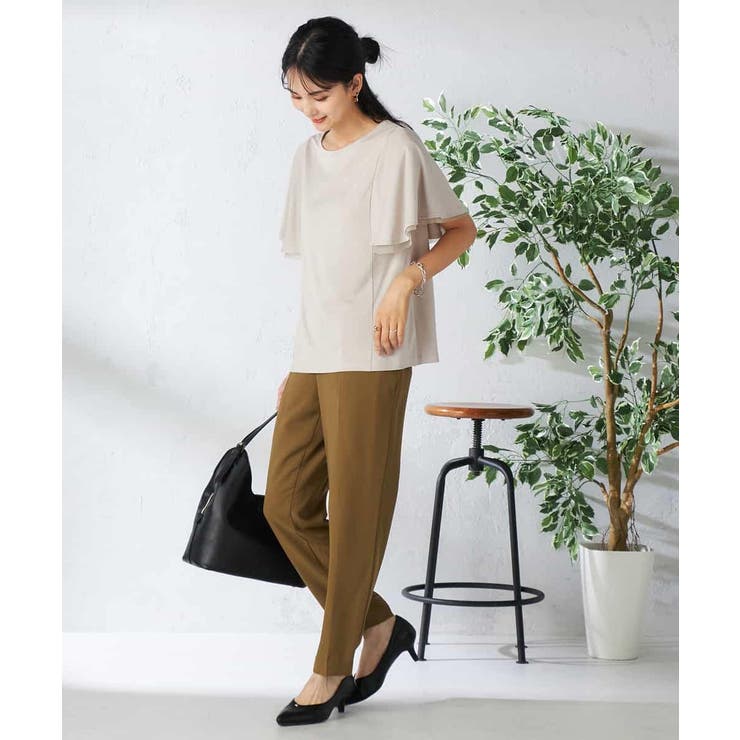 【接触冷感/UVカット/吸水速乾】チュールラッフルスリーブカットソー | a.v.v【WOMEN】 | 詳細画像19 