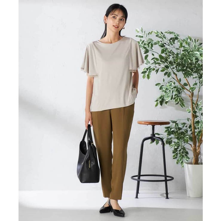 【接触冷感/UVカット/吸水速乾】チュールラッフルスリーブカットソー | a.v.v【WOMEN】 | 詳細画像20 