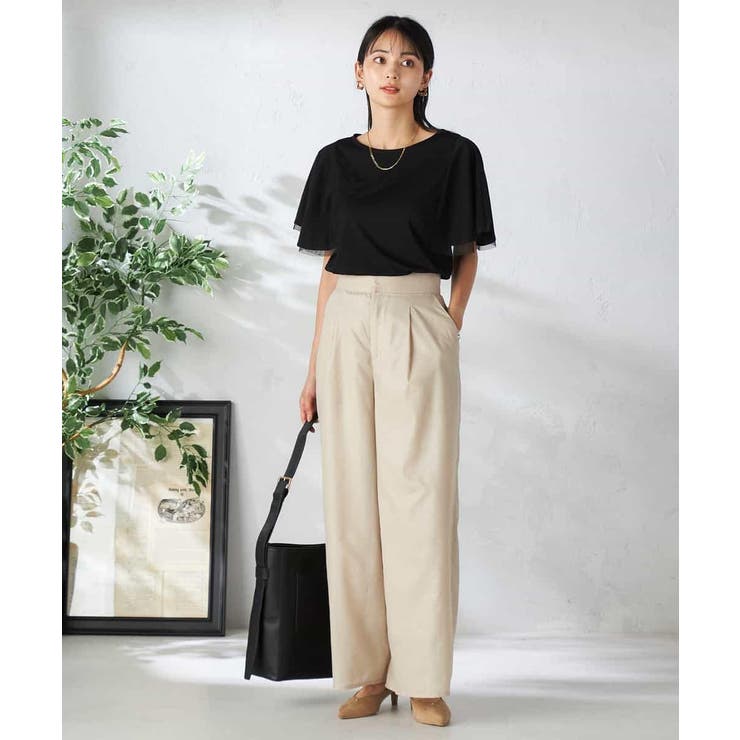 【接触冷感/UVカット/吸水速乾】チュールラッフルスリーブカットソー | a.v.v【WOMEN】 | 詳細画像25 