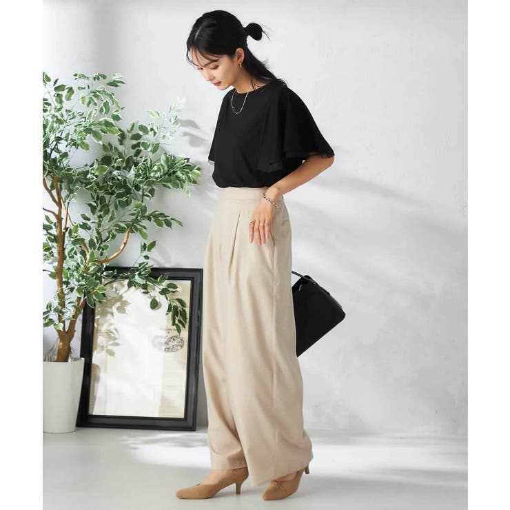 【接触冷感/UVカット/吸水速乾】チュールラッフルスリーブカットソー | a.v.v【WOMEN】 | 詳細画像30 