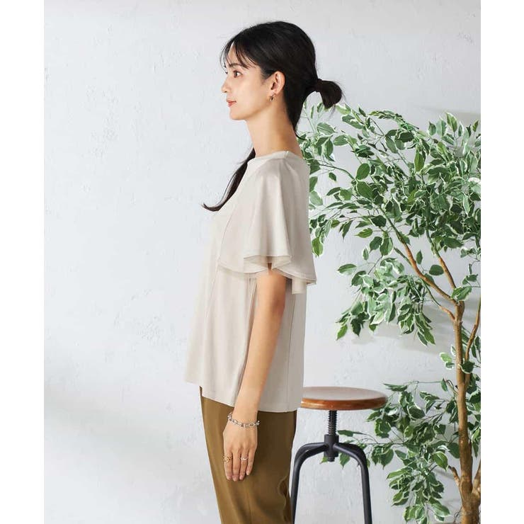 【接触冷感/UVカット/吸水速乾】チュールラッフルスリーブカットソー | a.v.v【WOMEN】 | 詳細画像33 