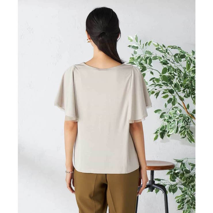 【接触冷感/UVカット/吸水速乾】チュールラッフルスリーブカットソー | a.v.v【WOMEN】 | 詳細画像34 