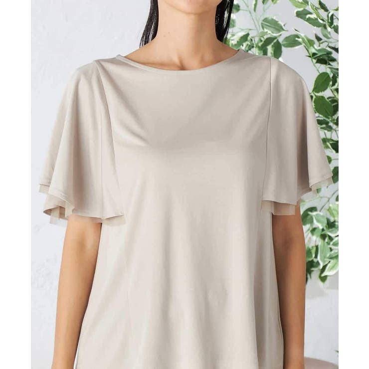 【接触冷感/UVカット/吸水速乾】チュールラッフルスリーブカットソー | a.v.v【WOMEN】 | 詳細画像35 