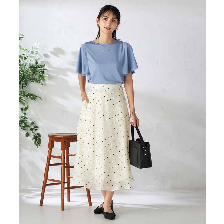 【接触冷感/UVカット/吸水速乾】チュールラッフルスリーブカットソー | a.v.v【WOMEN】 | 詳細画像9 