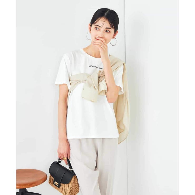 【コットン100%】コンパクト刺繍ロゴTシャツ | a.v.v【WOMEN】 | 詳細画像16 