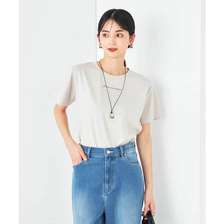 【コットン100%】コンパクト刺繍ロゴTシャツ | a.v.v【WOMEN】 | 詳細画像3 