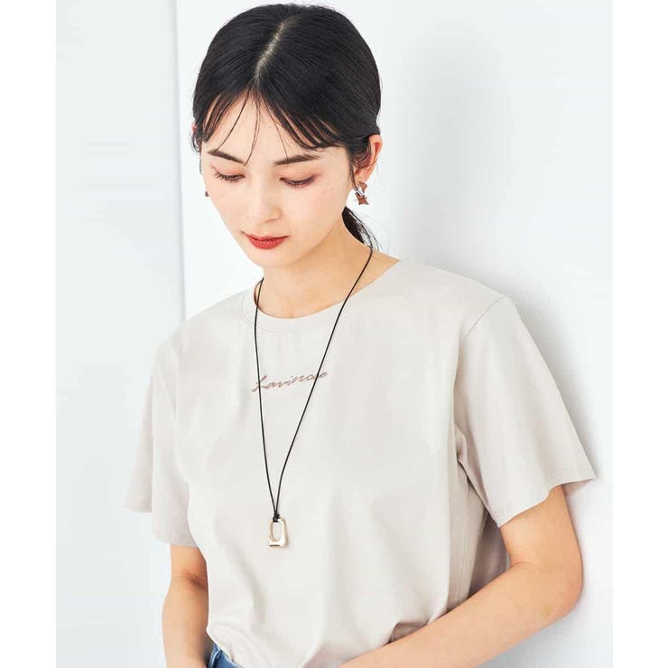 【コットン100%】コンパクト刺繍ロゴTシャツ | a.v.v【WOMEN】 | 詳細画像4 