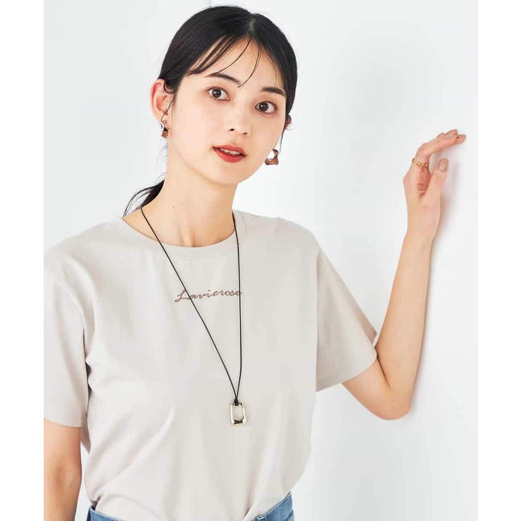 【コットン100%】コンパクト刺繍ロゴTシャツ | a.v.v【WOMEN】 | 詳細画像5 