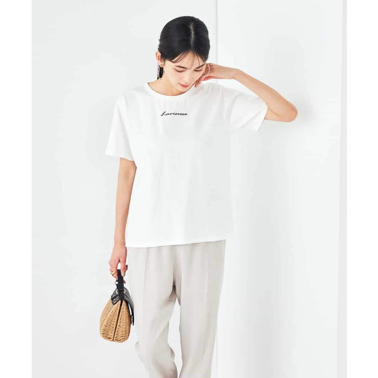 【コットン100%】コンパクト刺繍ロゴTシャツ | a.v.v【WOMEN】 | 詳細画像9 