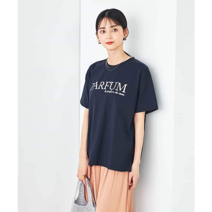 ネイビー | 【コットン100%】大人のロゴTシャツ | a.v.v【WOMEN】