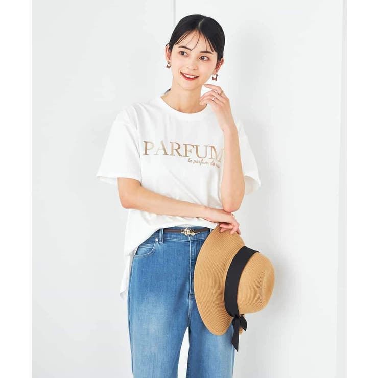 ホワイト | 【コットン100%】大人のロゴTシャツ | a.v.v【WOMEN】