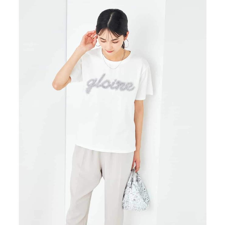 【コットン100%】チュールロゴ刺繍Tシャツ | a.v.v【WOMEN】 | 詳細画像11 