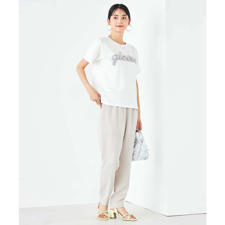 【コットン100%】チュールロゴ刺繍Tシャツ | a.v.v【WOMEN】 | 詳細画像14 