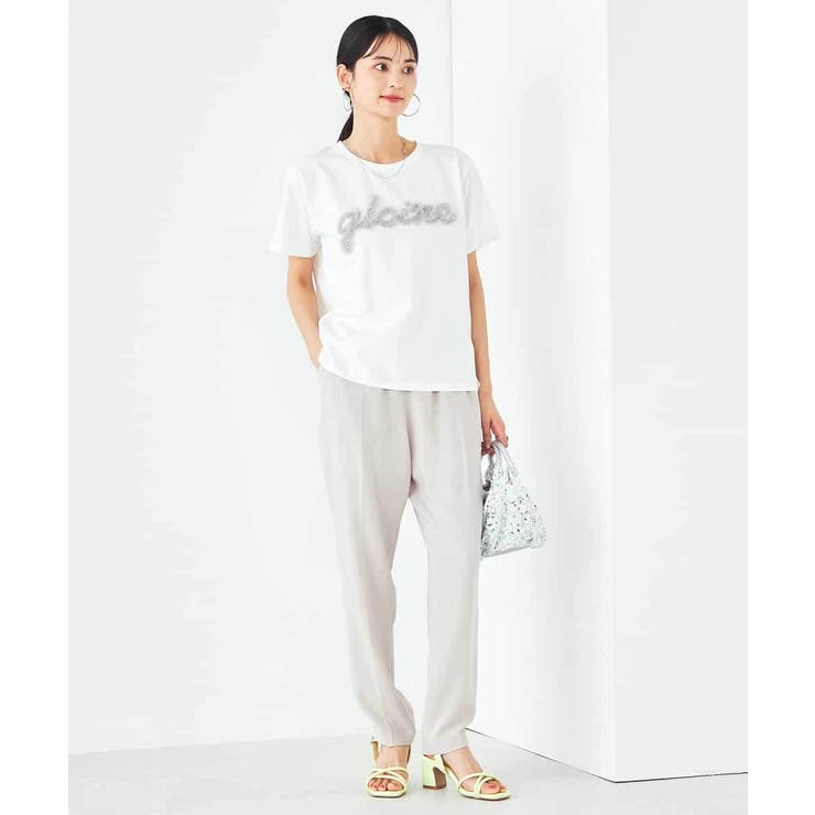 【コットン100%】チュールロゴ刺繍Tシャツ | a.v.v【WOMEN】 | 詳細画像15 