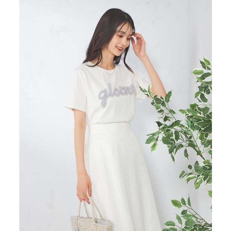 【コットン100%】チュールロゴ刺繍Tシャツ | a.v.v【WOMEN】 | 詳細画像17 